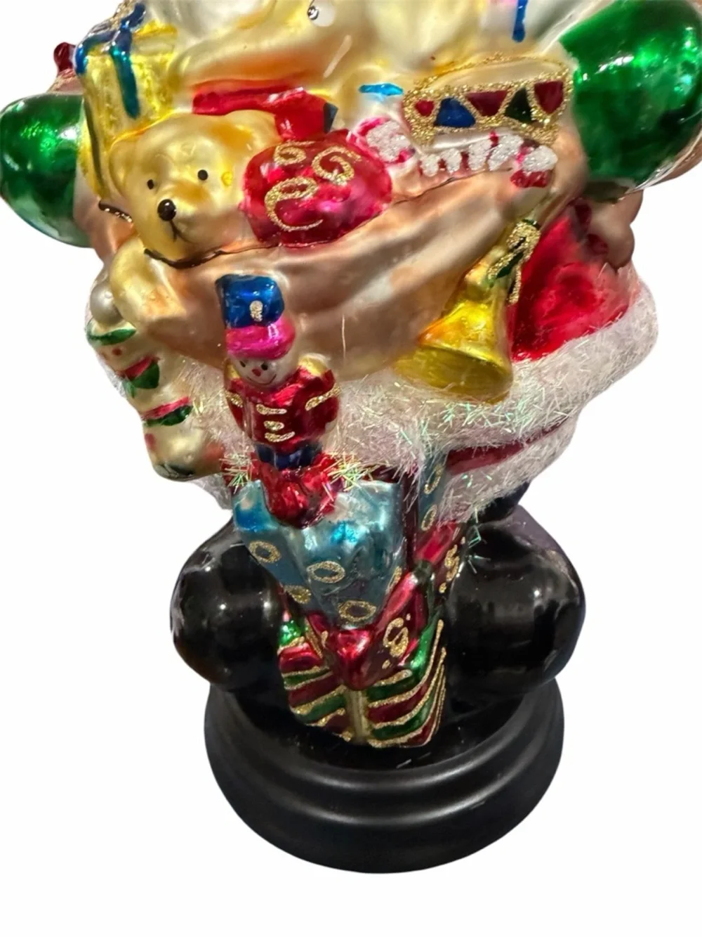 Vintage Livng Quarters Santa Claus Figurine Shiny Blown Glass Large 13 1/2” RARE